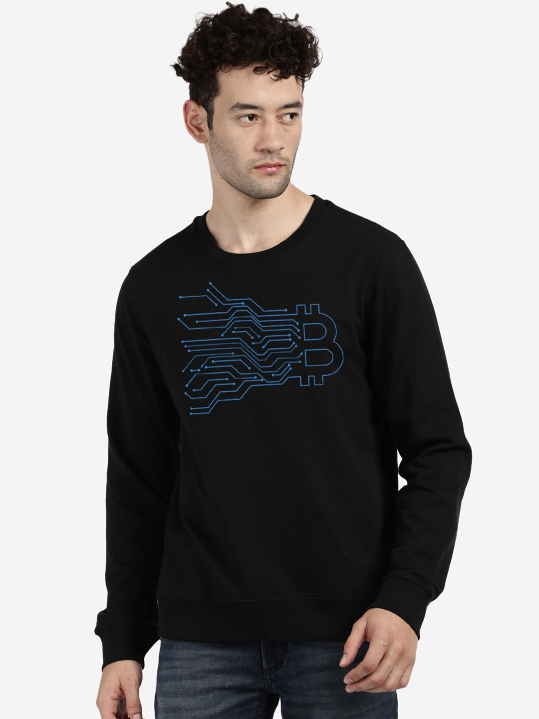 

MASH UNLIMITED Men Black Printed Sweatshirt