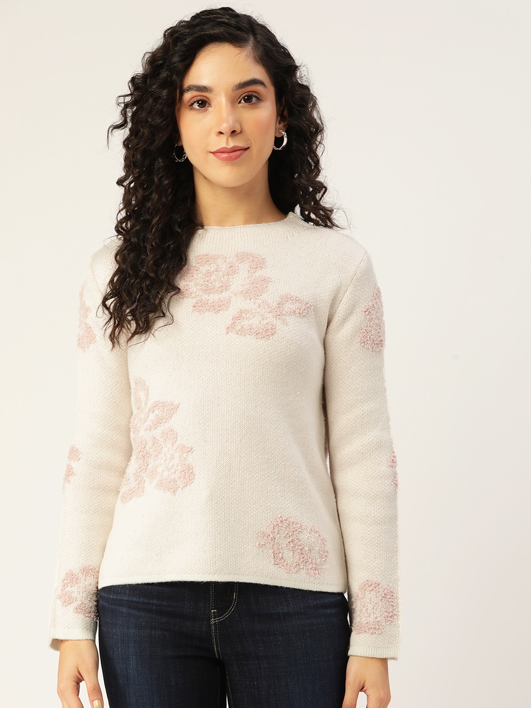 

Madame Women Pink Boucle Pullover
