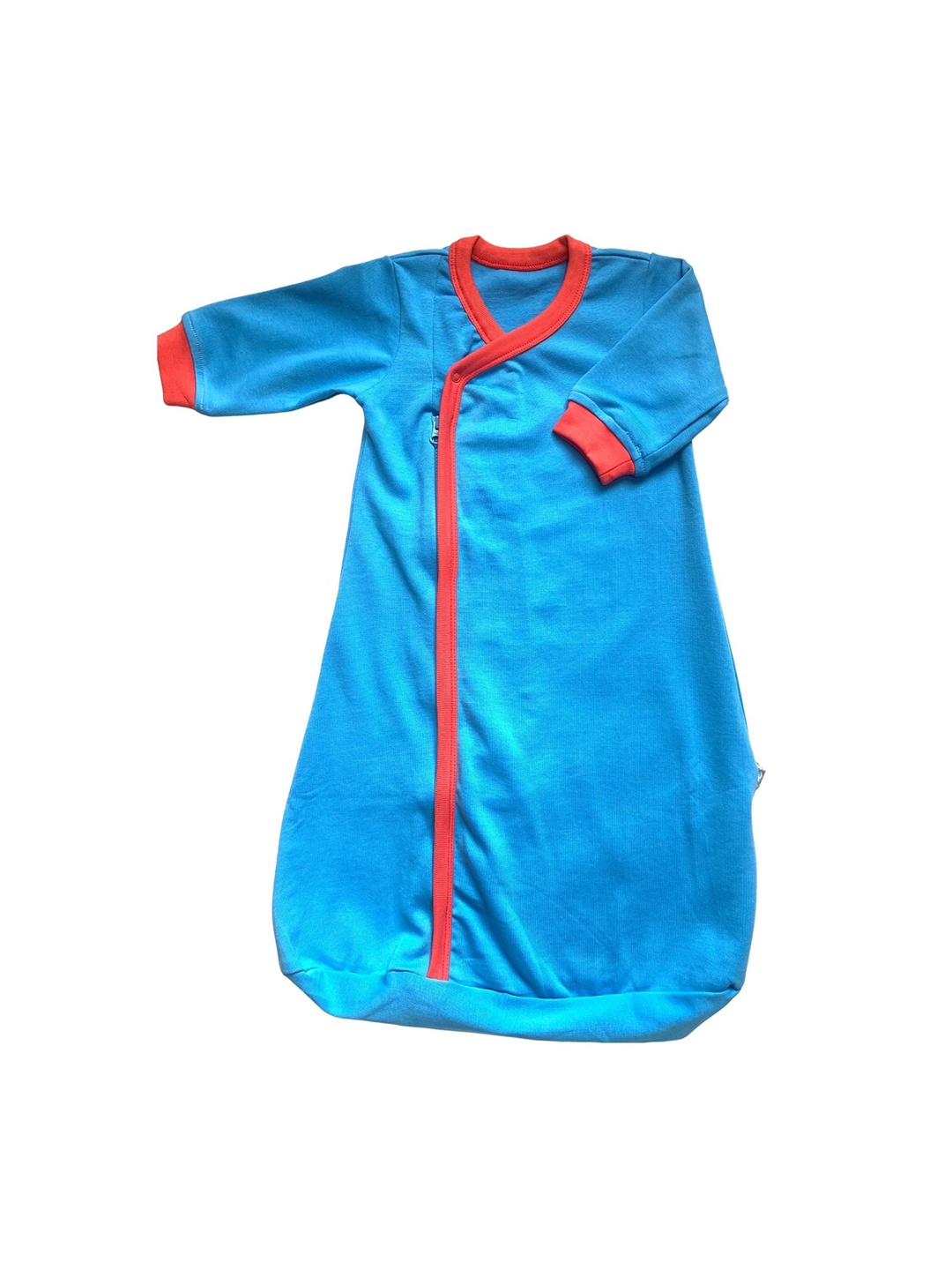 

cherrytoes Infant Kids Blue & Cream Full-Sleeves Sleeping Bag With Bib