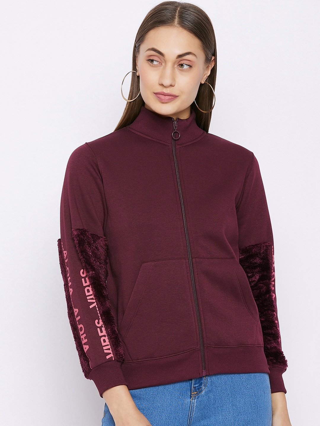 

Madame Women Maroon Sweatshirt