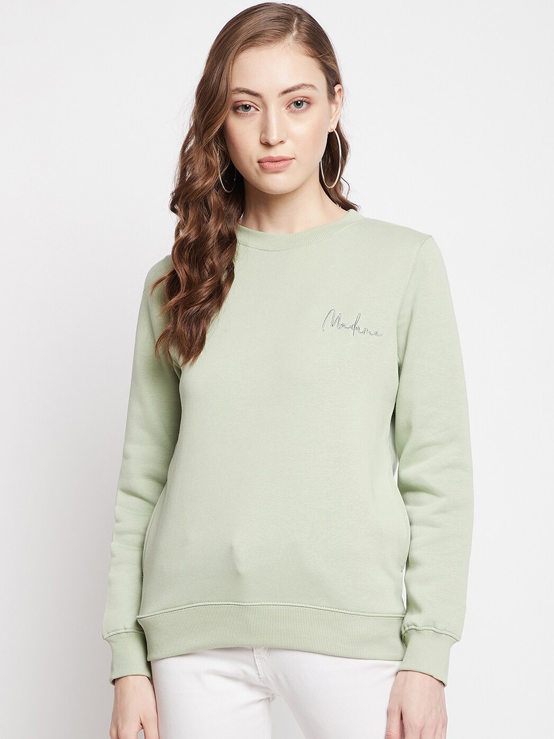 

Madame Women Sea Green Sweatshirt