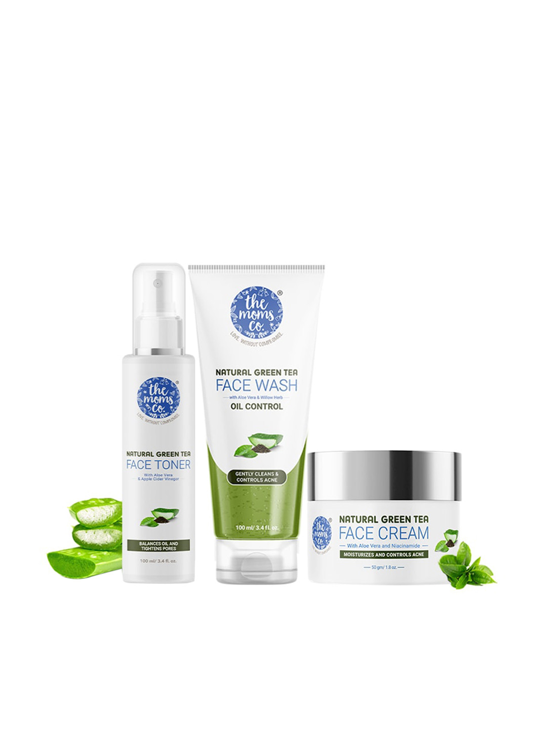 

The Moms Co. Natural Green Tea Face Wash-Toner-Cream for Oily Skin - 250 g, Na
