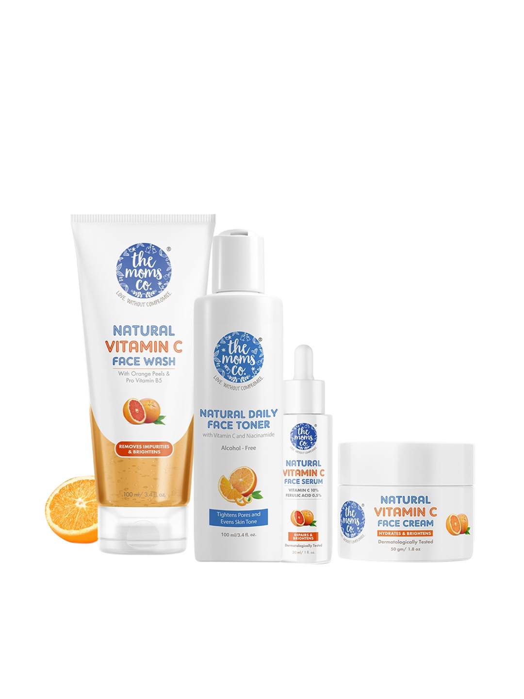 

The Moms Co. 4-PIeces Natural Vitamin C Complete Face Care Routine Kit, White