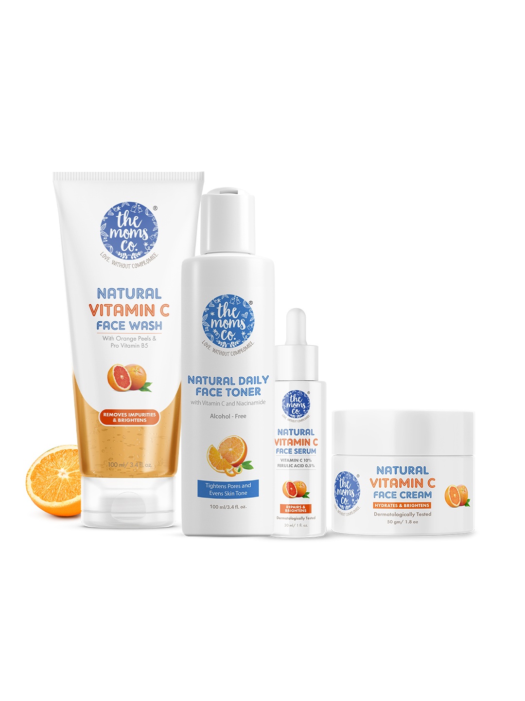 

The Moms Co. 4-Pieces Natural Advanced Vitamin C Complete Face Care Routine Kit, White