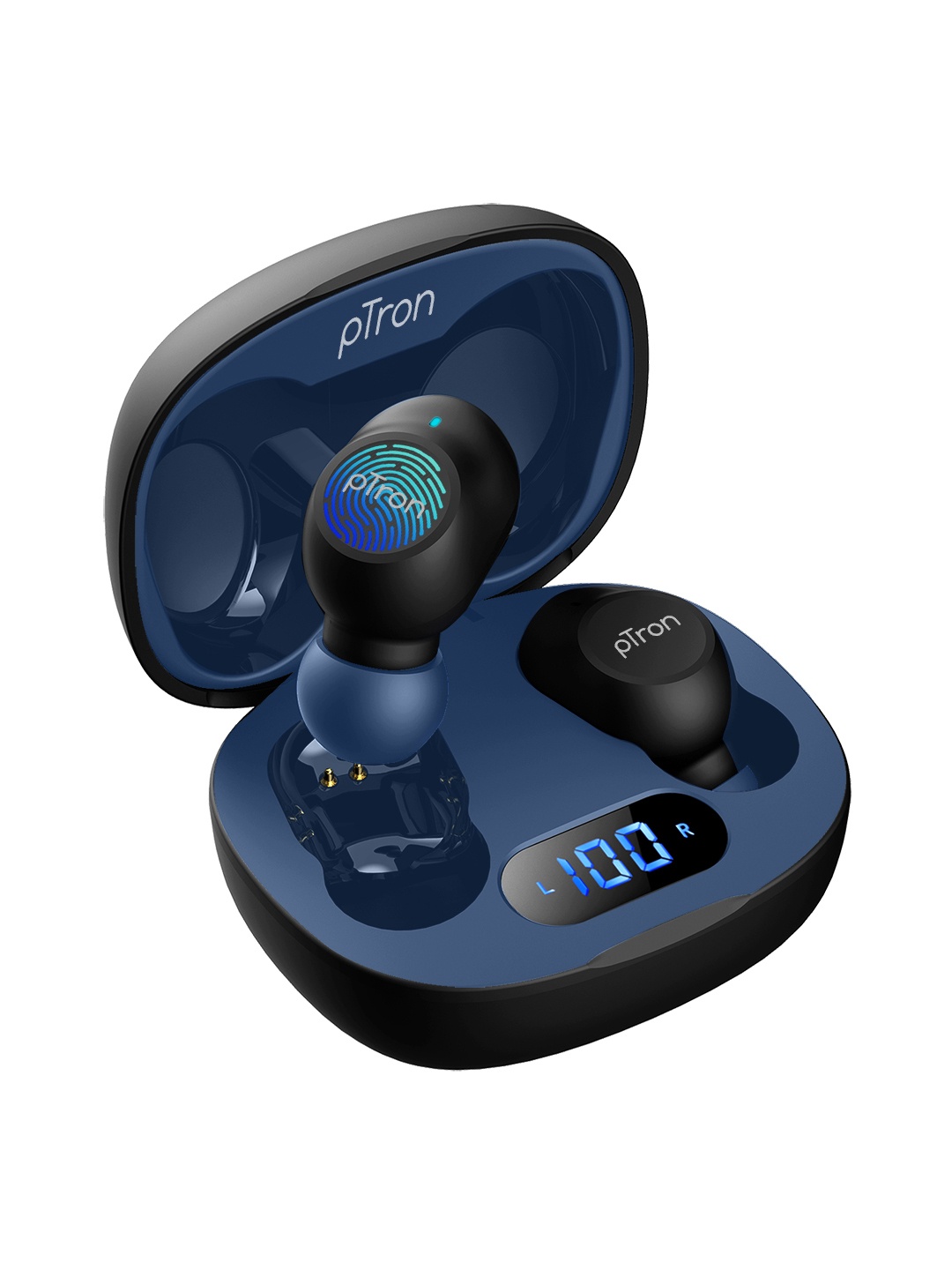 

pTron Unisex Black & Blue Bassbuds Pro True Wireless Bluetooth 5.1 Headphones