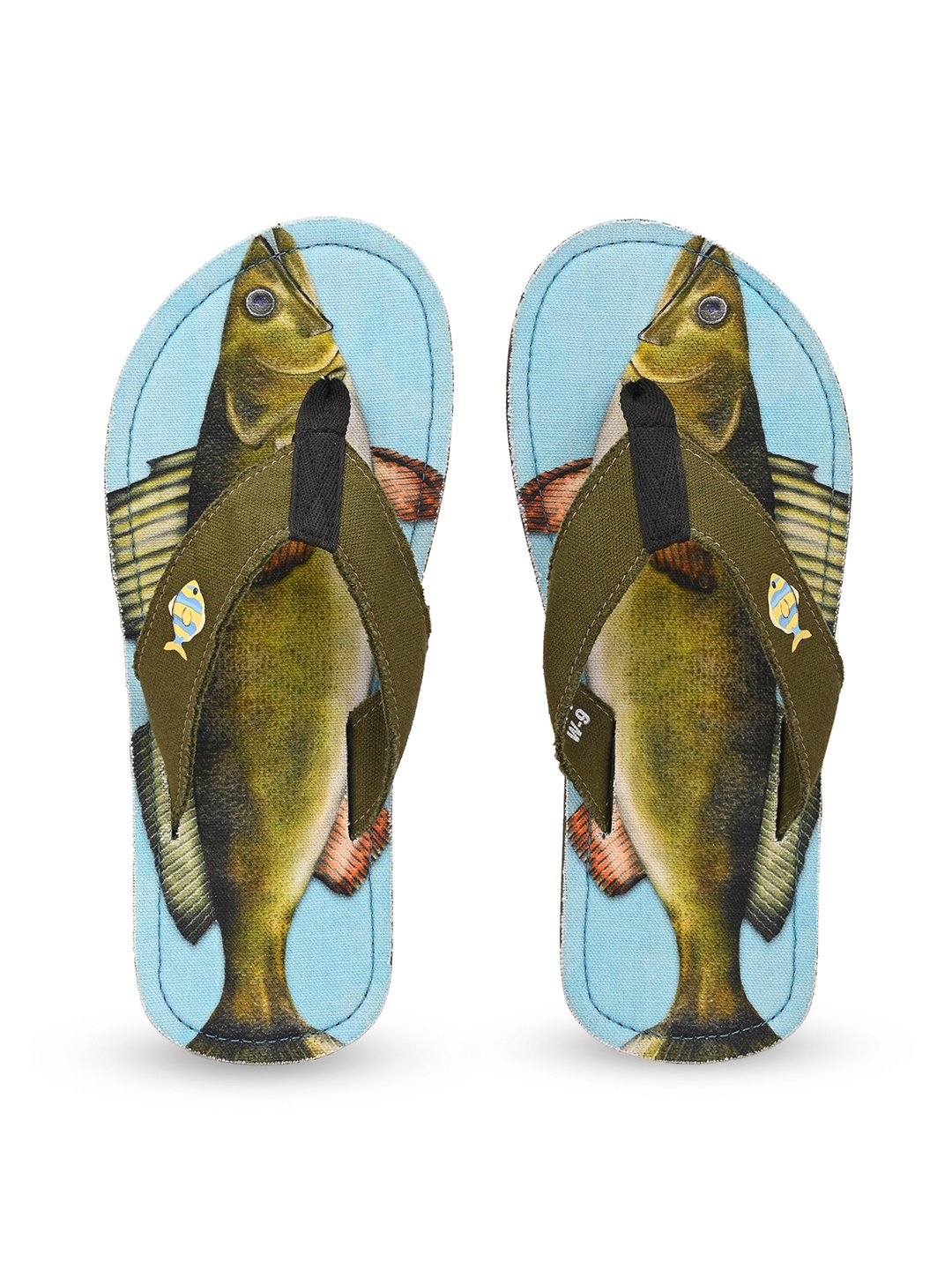 

Beachcomber Blue Water Men Olive Green & Blue Printed Walleye Thong Flip-Flops