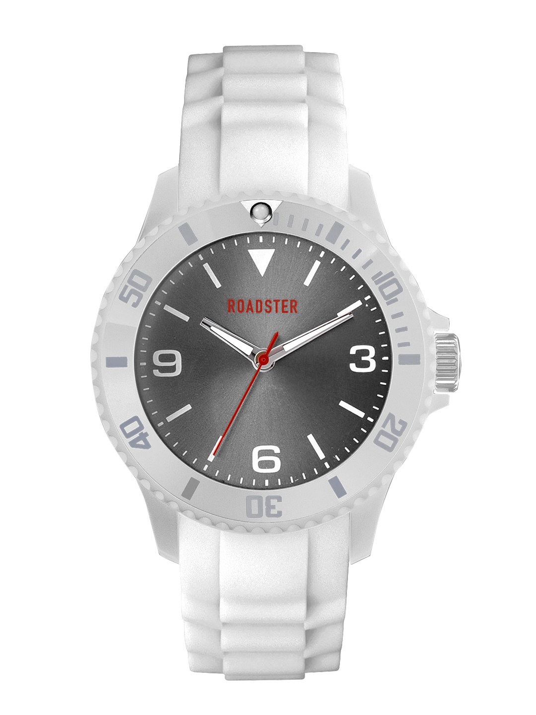 

The Roadster Lifestyle Co Men Grey Solid Dial White Regular Strap Analogue Watch RD-AW21-4C