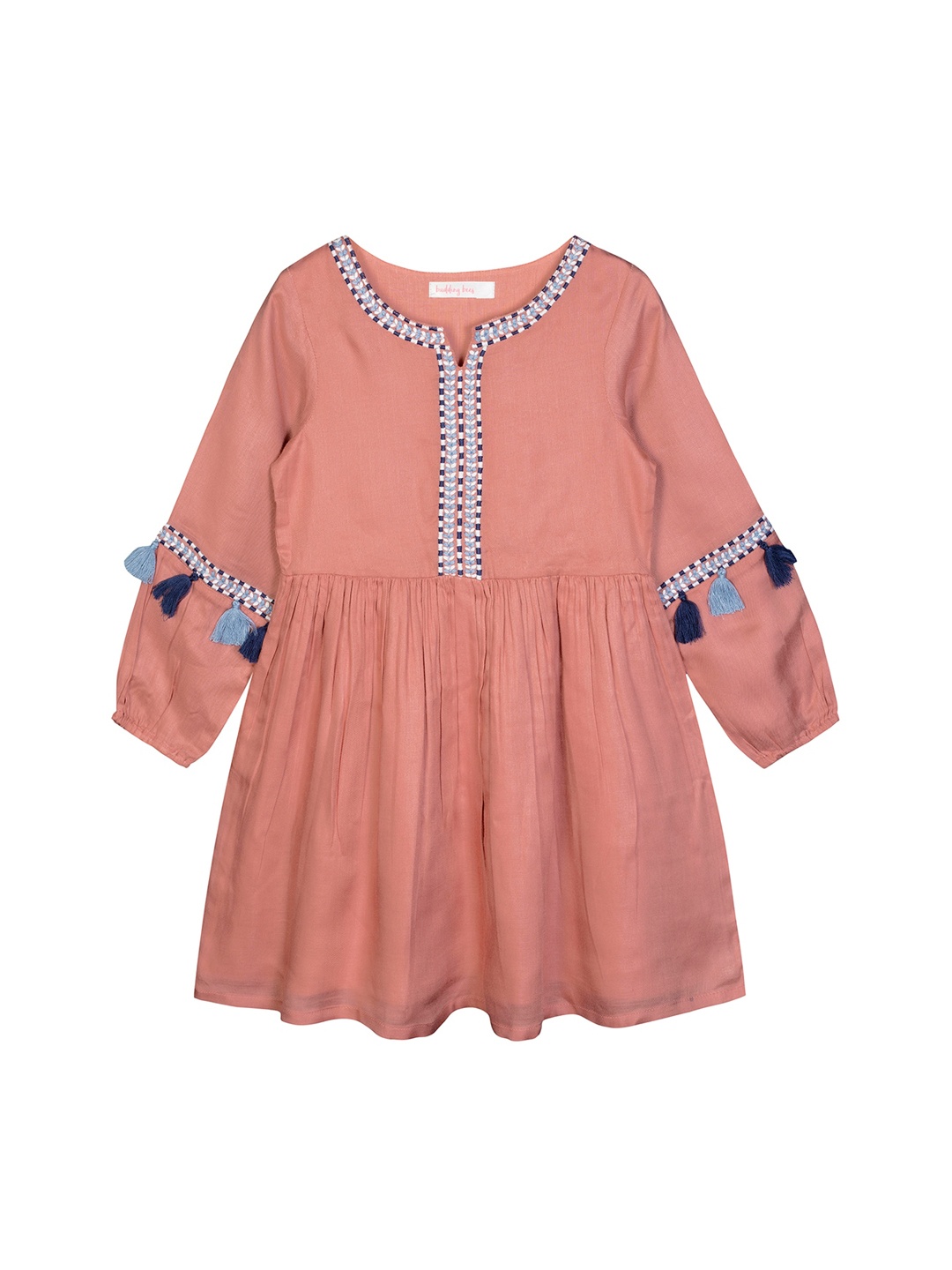 

Budding Bees Mauve Solid Embellished Fit & Flared Dress