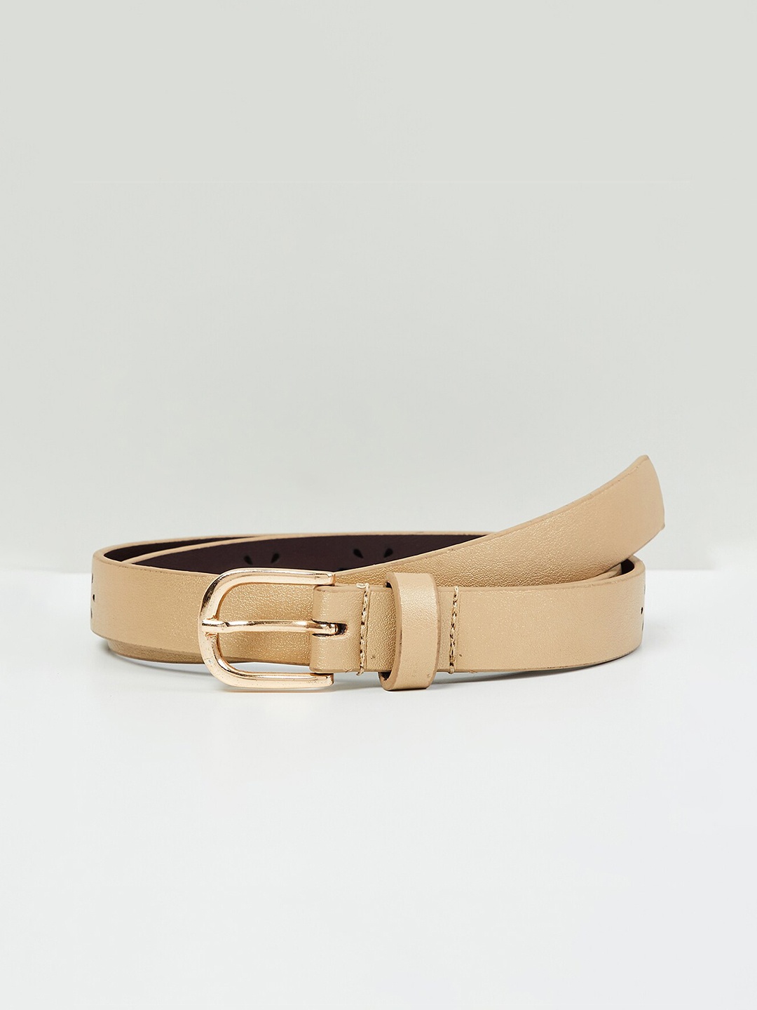 

max Women Beige Textured Belt