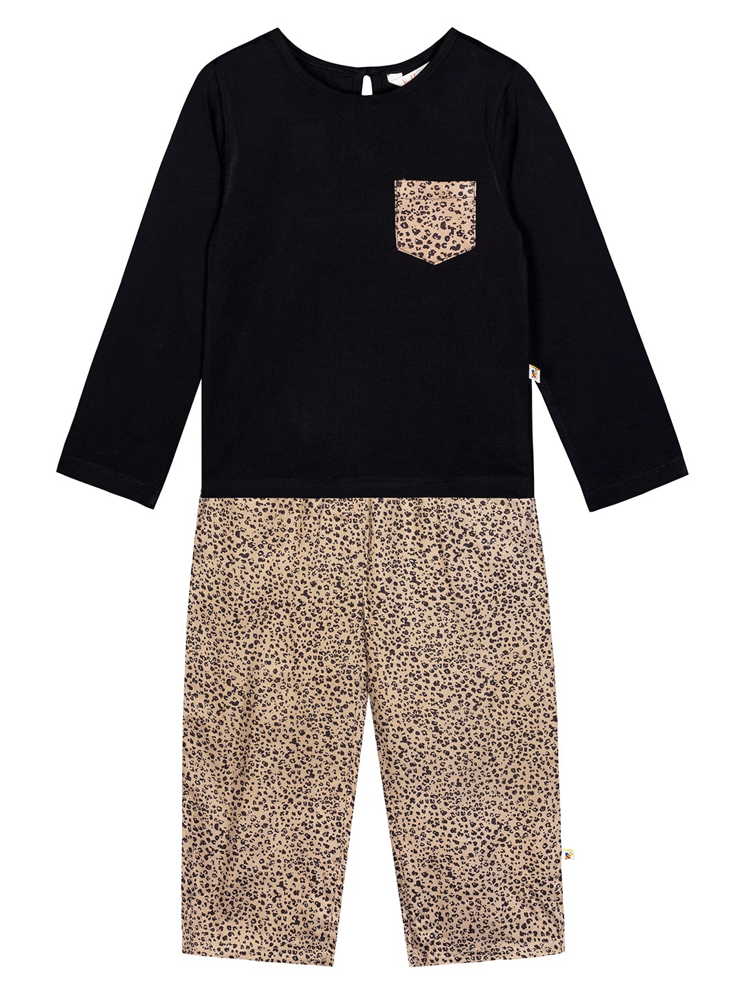 

Budding Bees Girls Black & Beige T-shirt with Trousers
