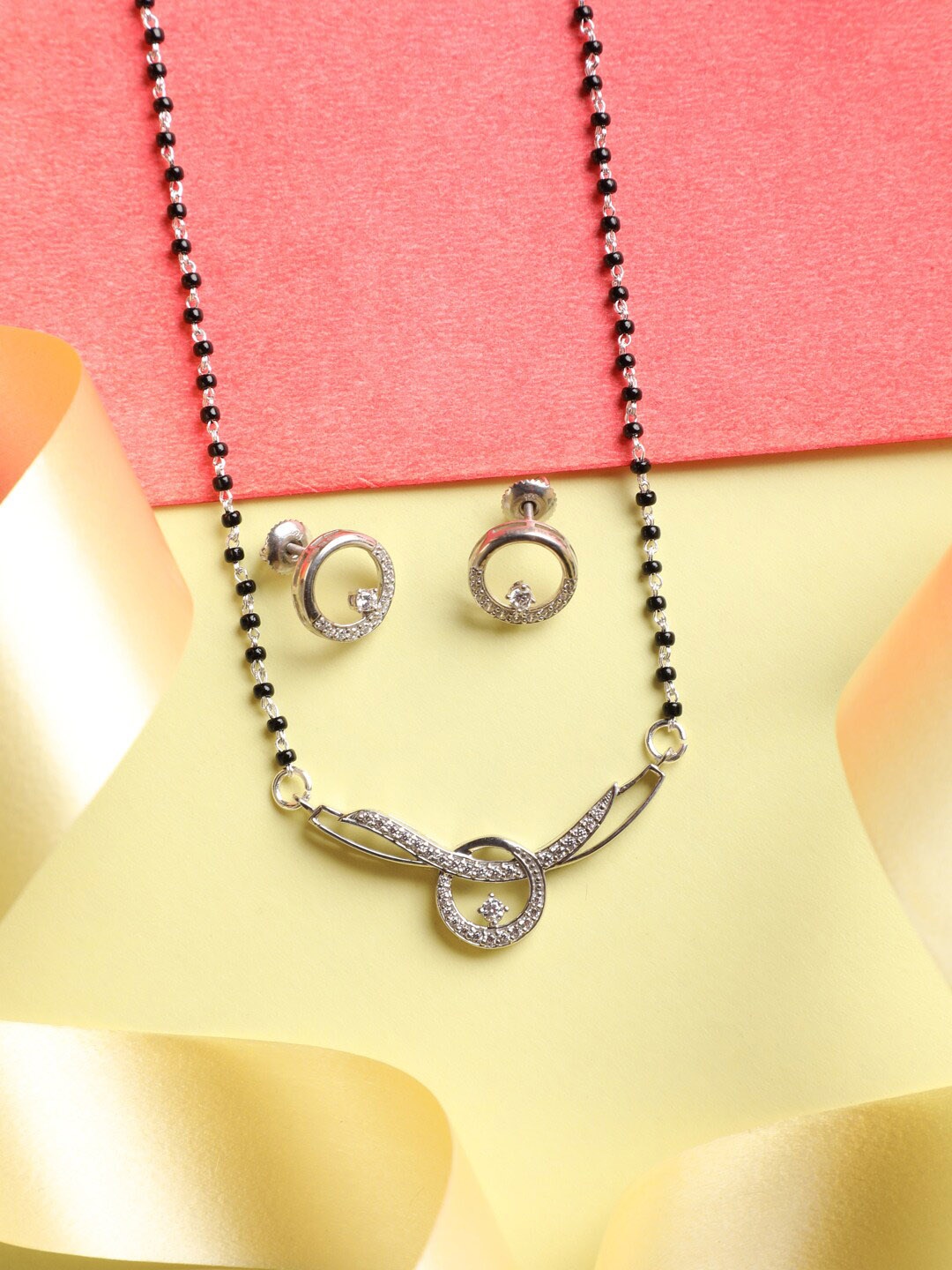 

Clara Womens Sterling Silver & Black Rhodium-Plated Evie Mangalsutra Set