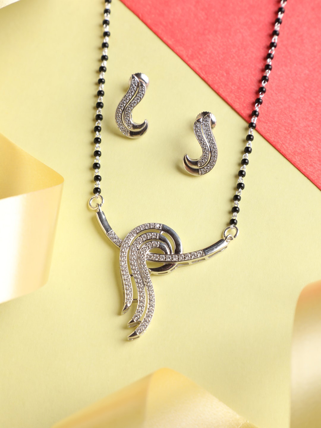 

CLARA Silver Zoe Mangalsutra Set