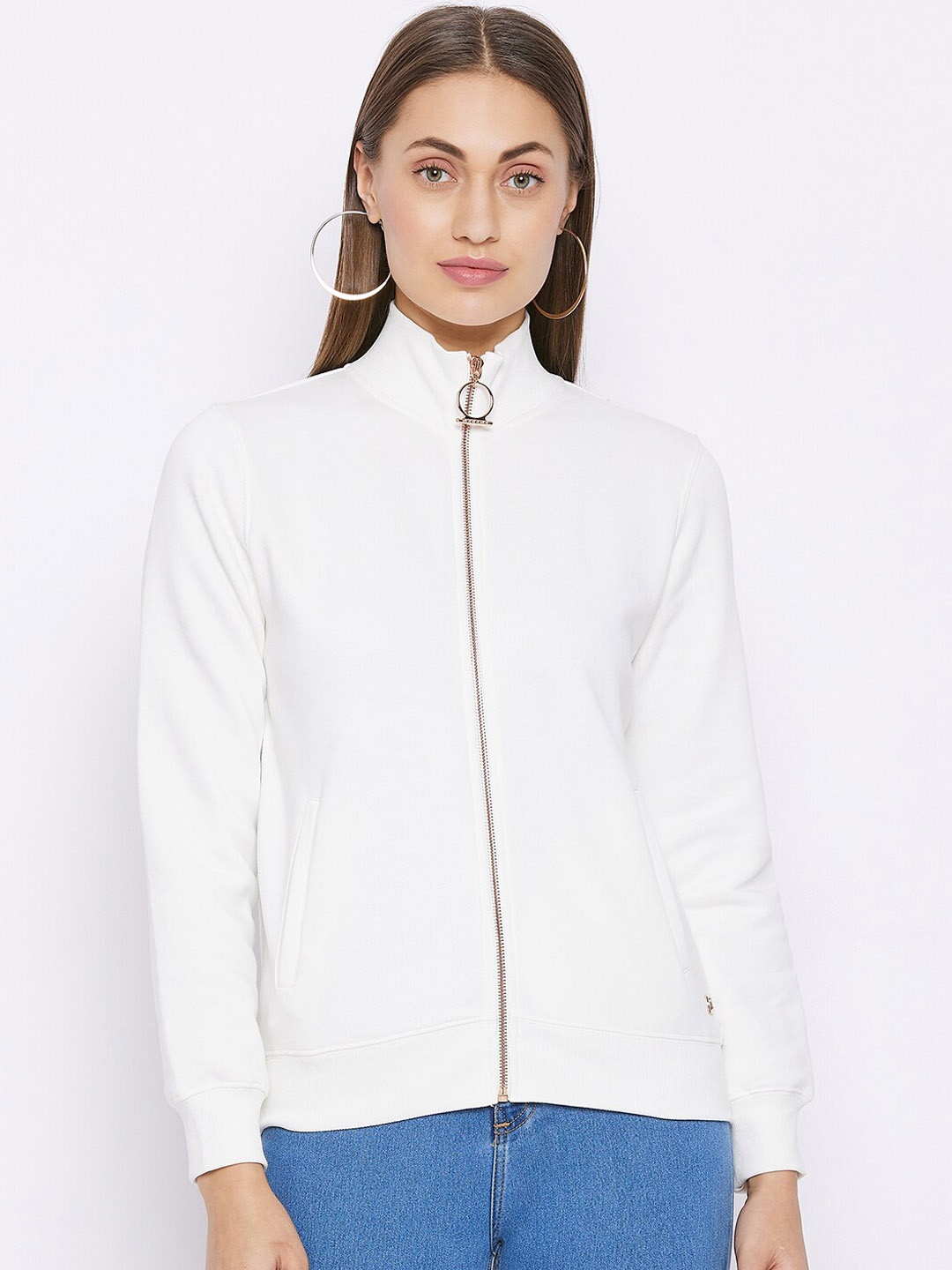 

Madame Women Off White Sweatshirt