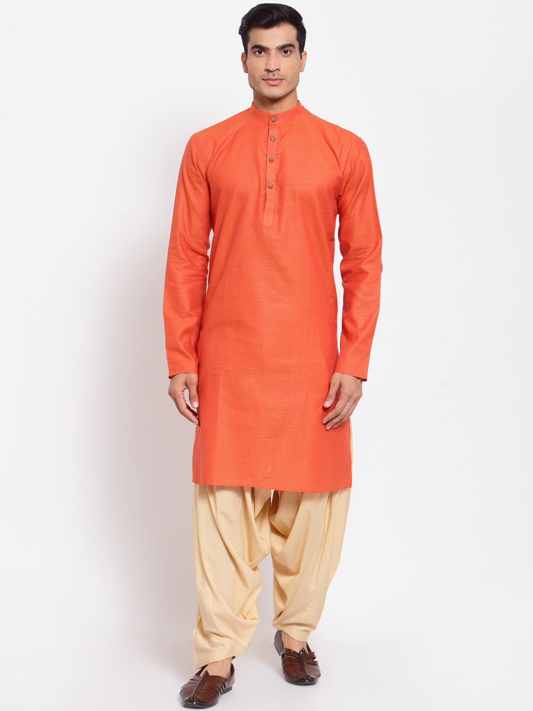 

MAXENCE Men Orange Kurta