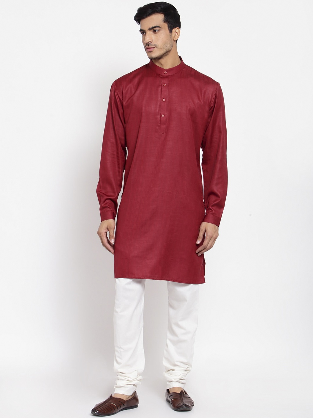 

MAXENCE Men Red Cotton Kurta