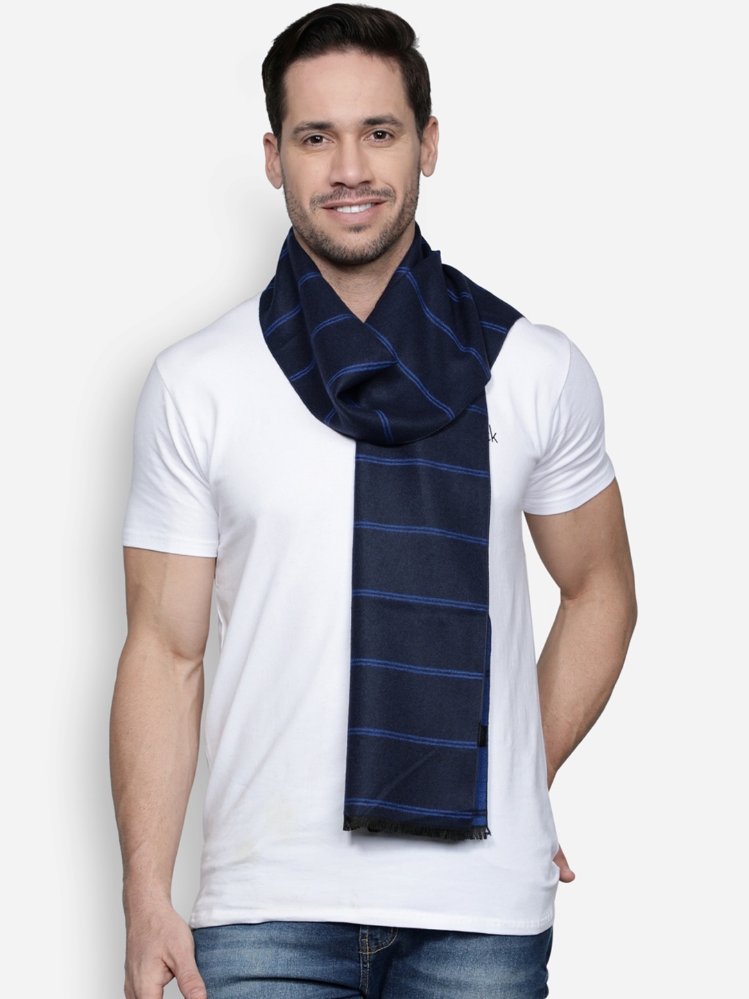 

Alvaro Castagnino Men Blue Striped Muffler