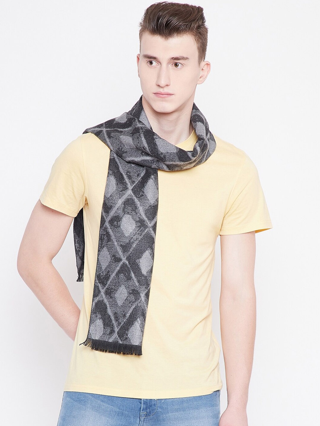 

Alvaro Castagnino Men Grey Patterned Muffler