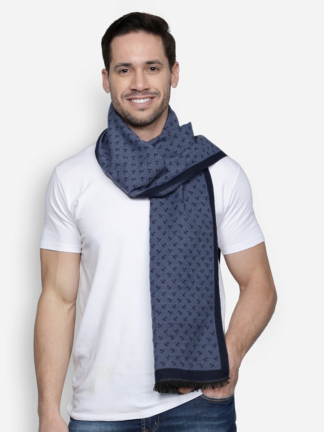 

Alvaro Castagnino Men Blue Printed Muffler