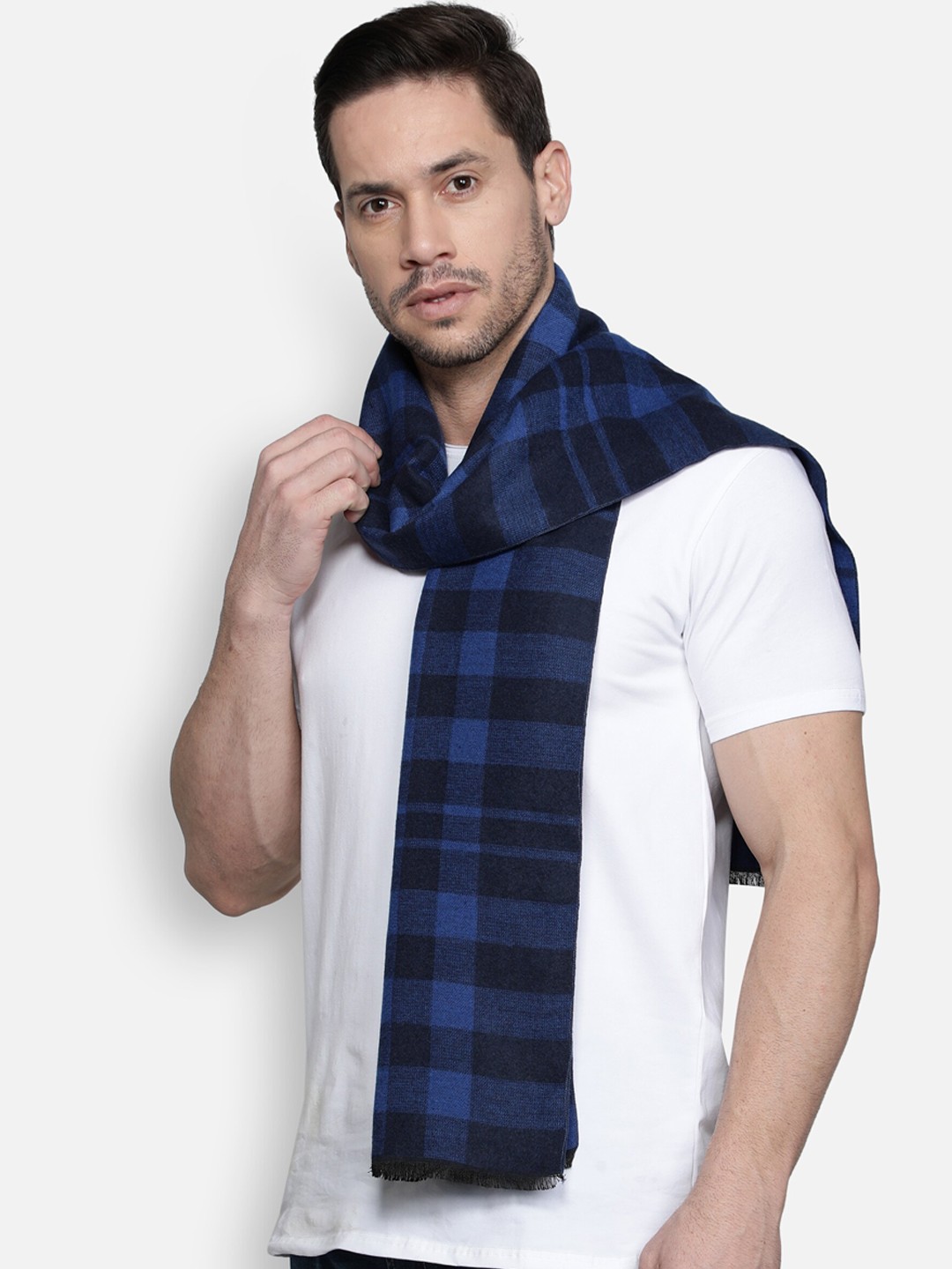 

Alvaro Castagnino Men Blue & Black Checked Mufflers