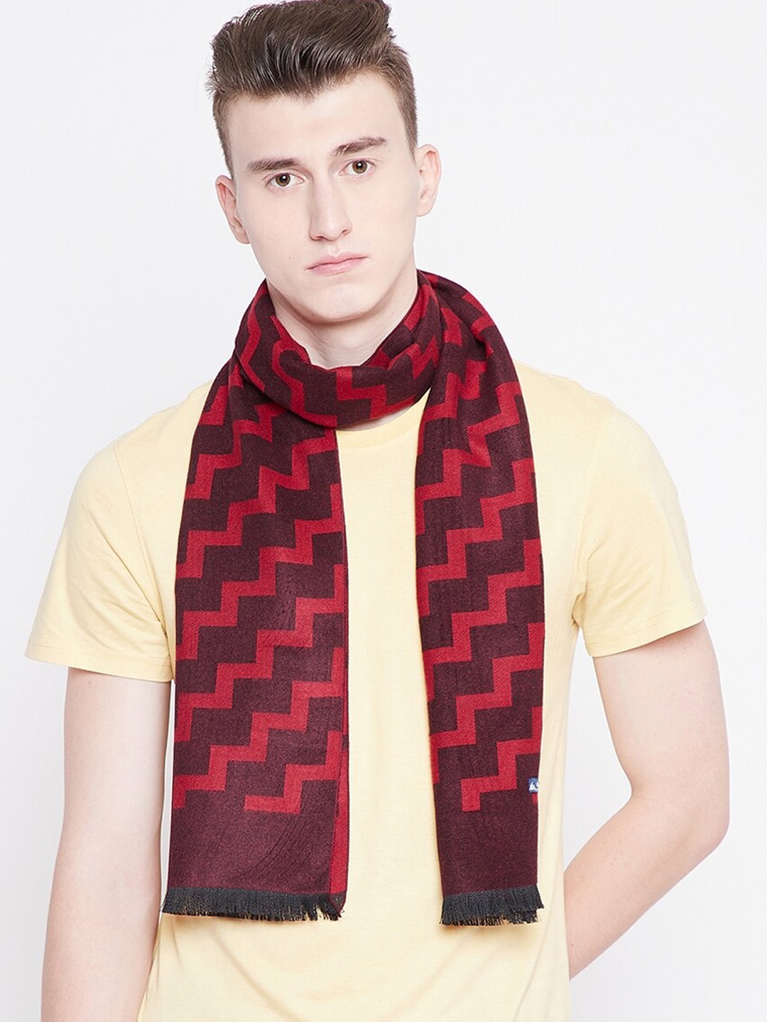 

Alvaro Castagnino Men Maroon & Red Printed Muffler