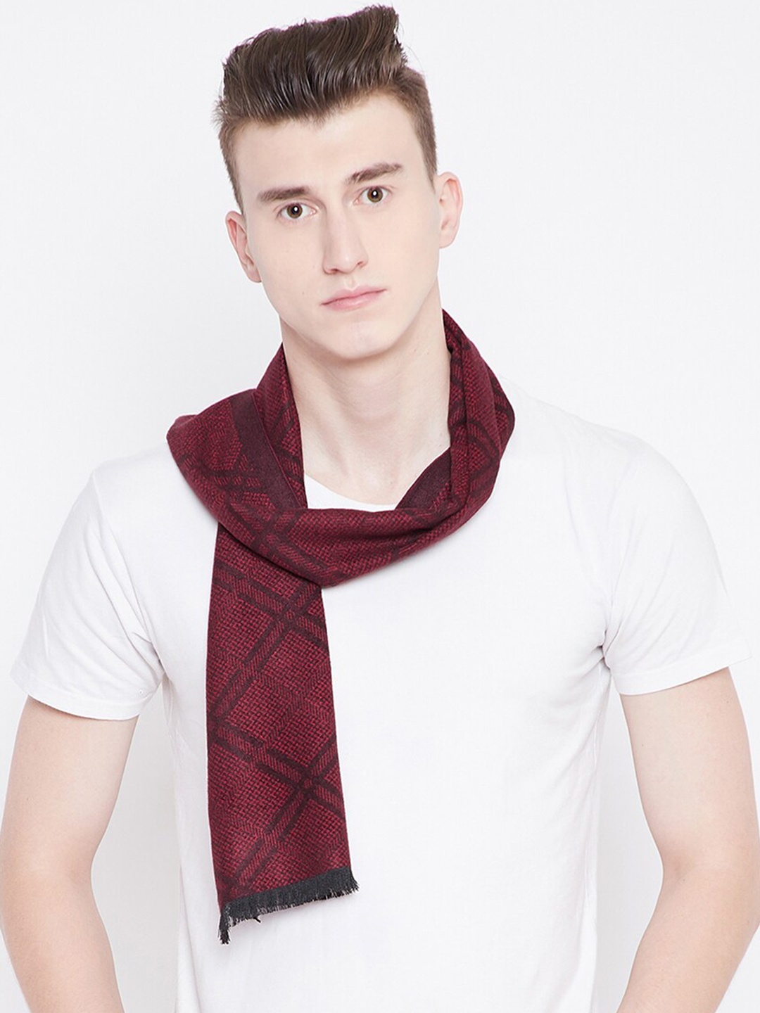

Alvaro Castagnino Men Maroon Patterned Muffler