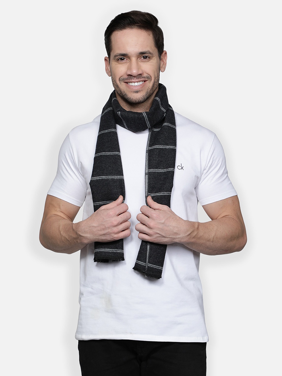

Alvaro Castagnino Men Grey Striped Mufflers