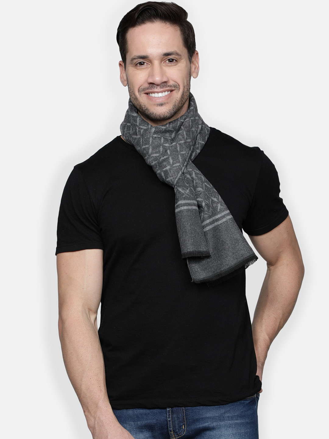 

Alvaro Castagnino Men Grey Printed Muffler