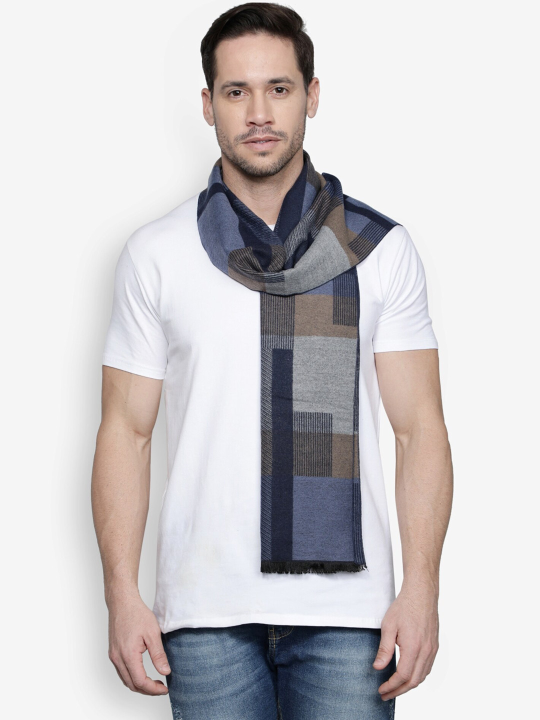 

Alvaro Castagnino Men Blue & Grey Printed Muffler