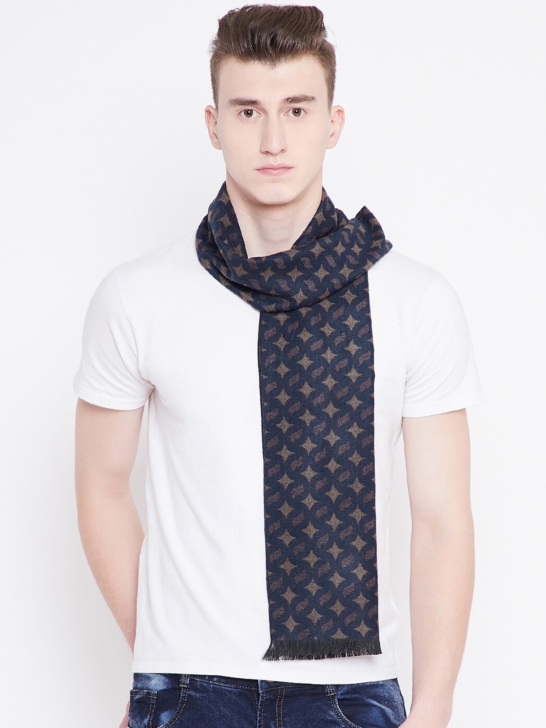 

Alvaro Castagnino Men Brown & Blue Printed Mufflers