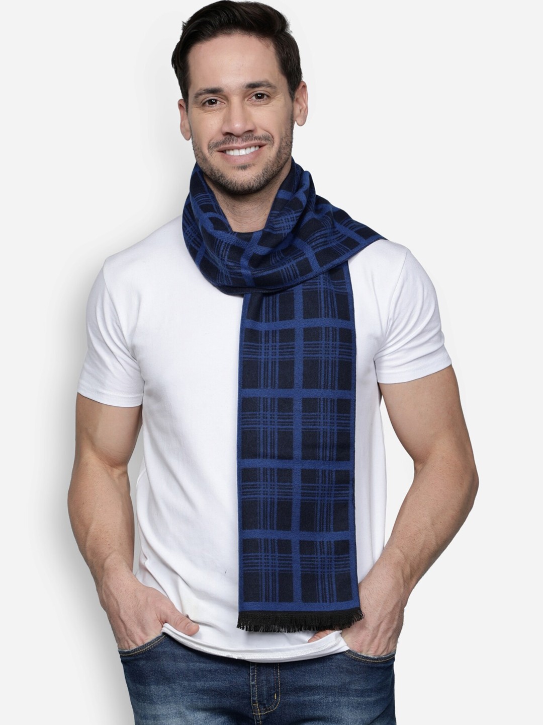 

Alvaro Castagnino Men Blue Checked Mufflers