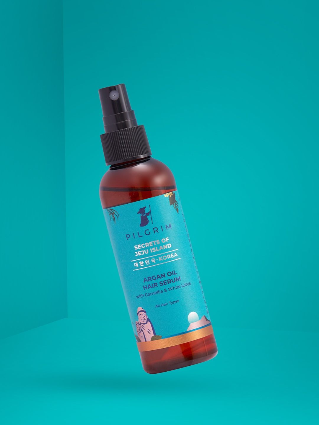 

Pilgrim Argan Oil Hair Serum for Dry & Frizzy Hair, Paraben & Mineral Oil-Free, Teal