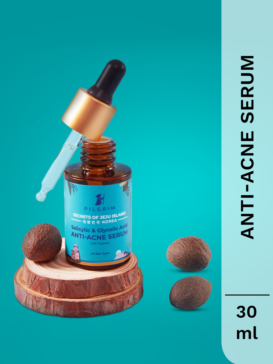 

Pilgrim Salicylic Acid 1% + Glycolic Acid 3% Anti Acne Serum, Teal