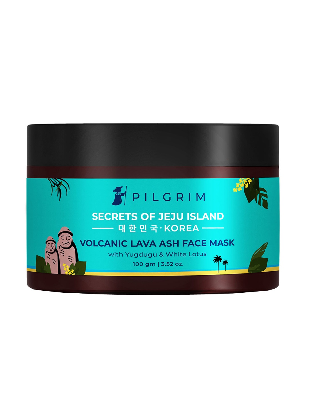 

Pilgrim Jeju Volcanic Ash Face Mask with Yugdugu & White Lotus for Glowing Skin - 100 g, Teal