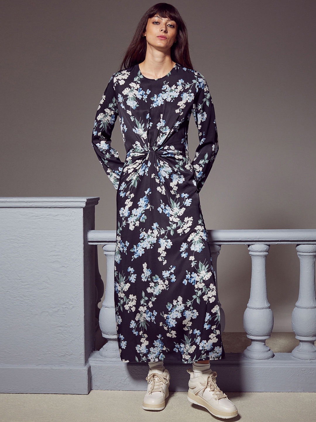 

H&M Women Black Knot-detail dress