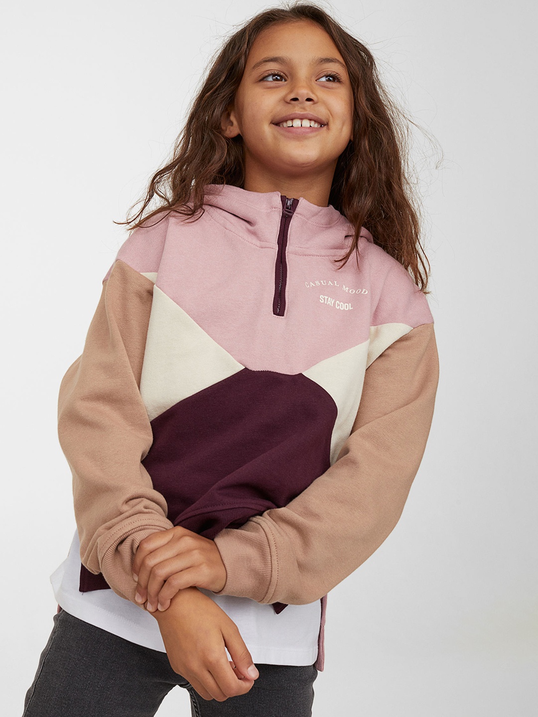 

H&M Girls Pink & White Hoodie