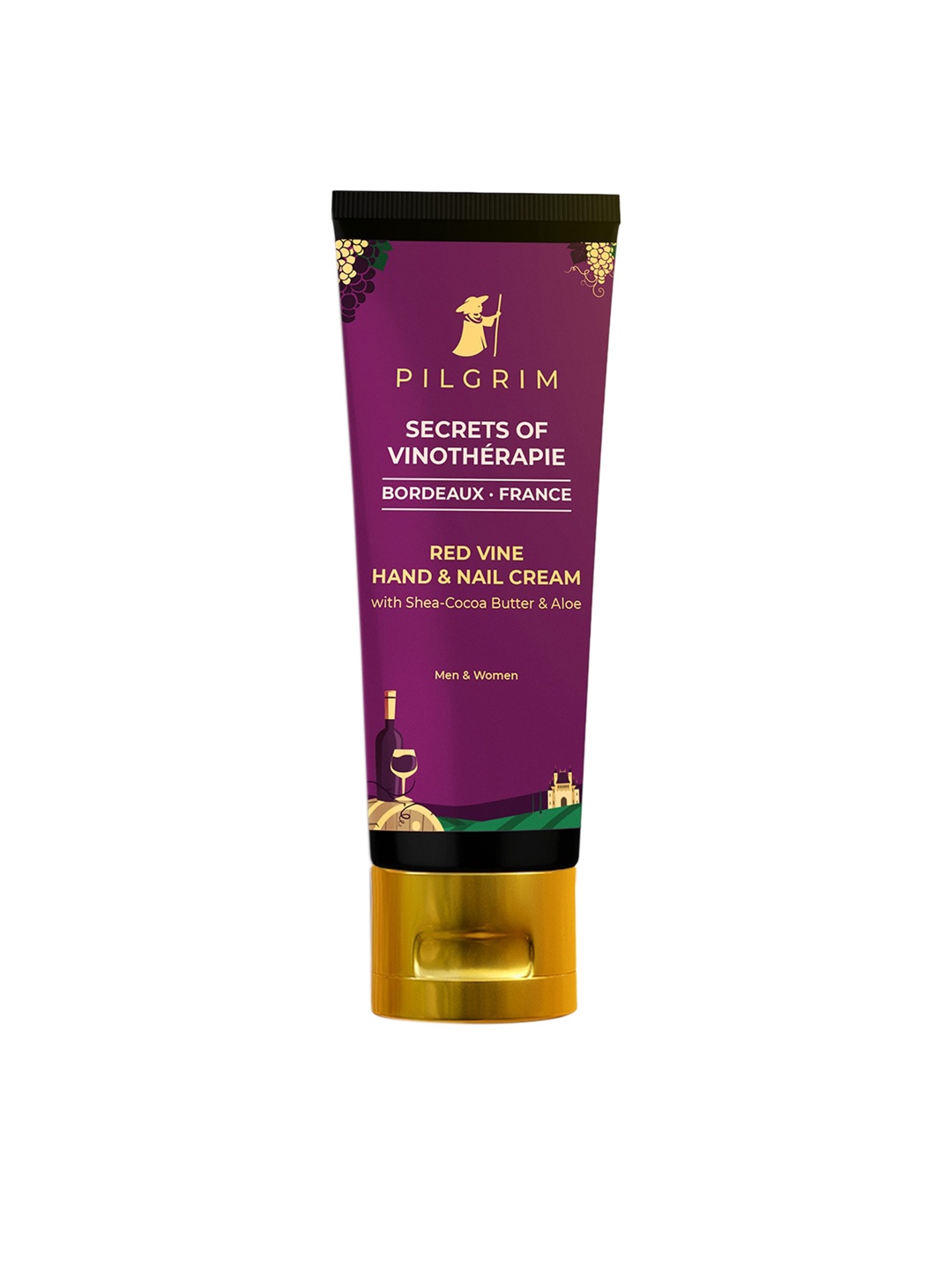 

Pilgrim Red Vine Hand & Nail Cream with Cocoa & Shea Butter for Dry Skin, Brittle Nails, Burgundy