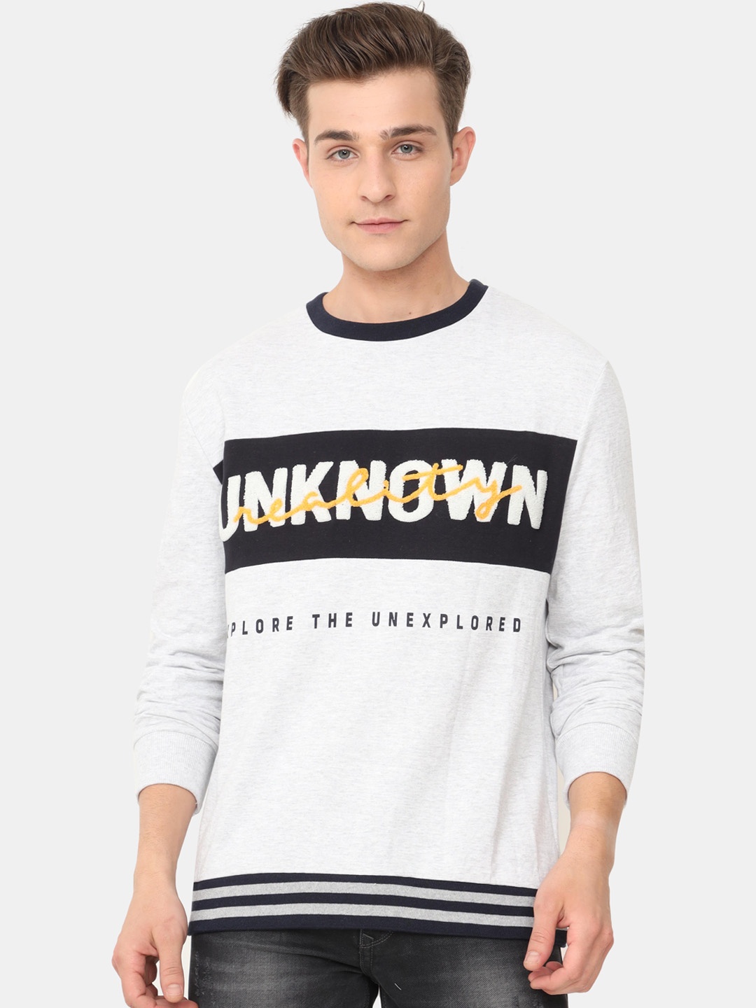 

ARDEUR Men White & Black Printed Sweatshirt