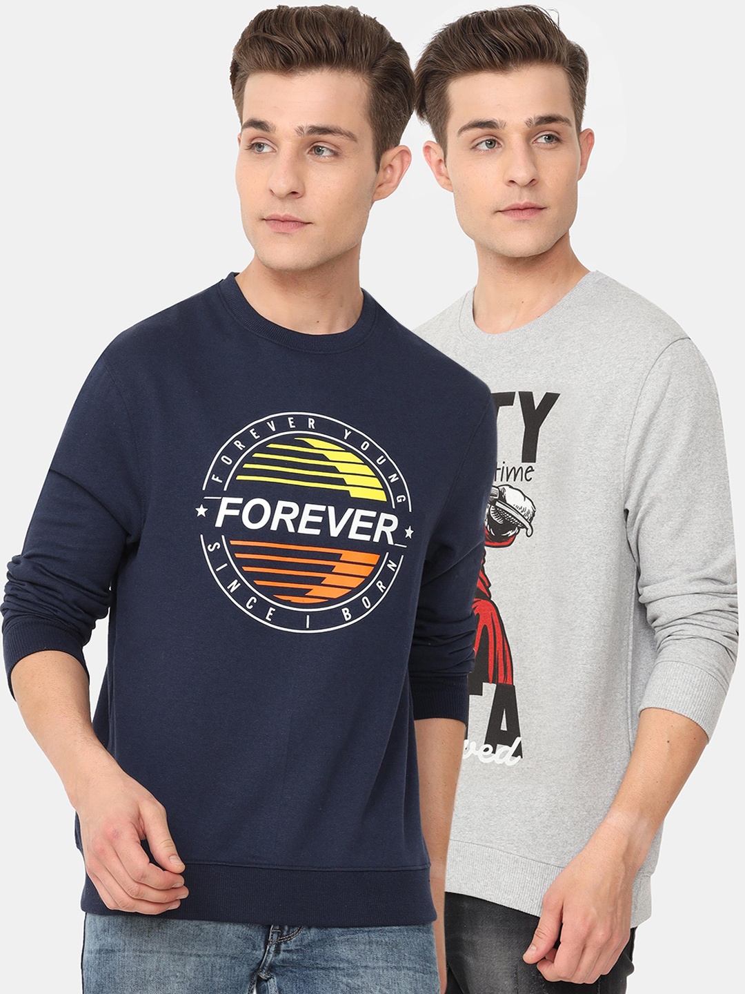 

ARDEUR Men Multicoloured Pack of 2 Printed Sweatshirts, Multi