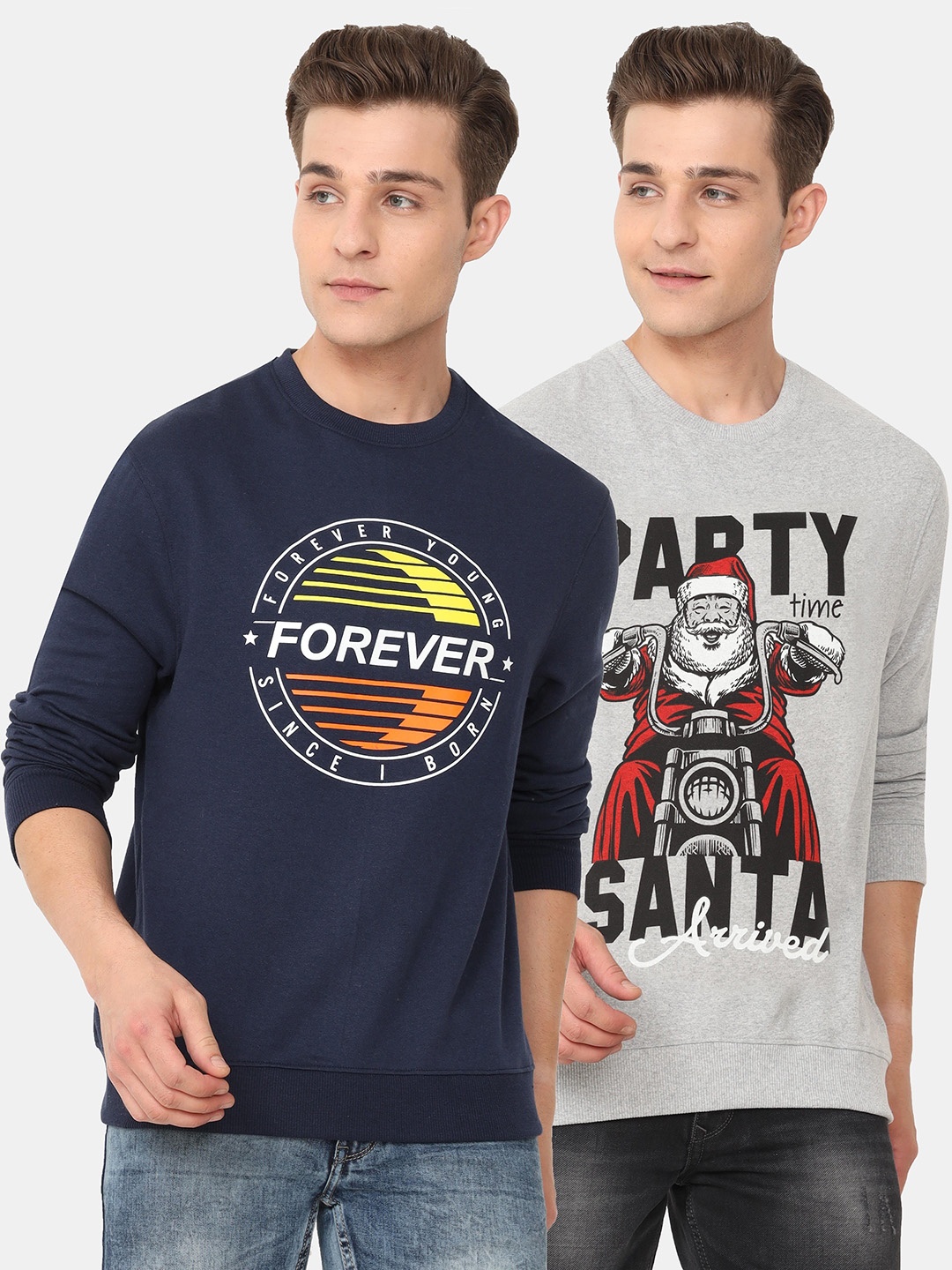 

ARDEUR Men 2 Multicoloured Printed Cotton Sweatshirt, Multi