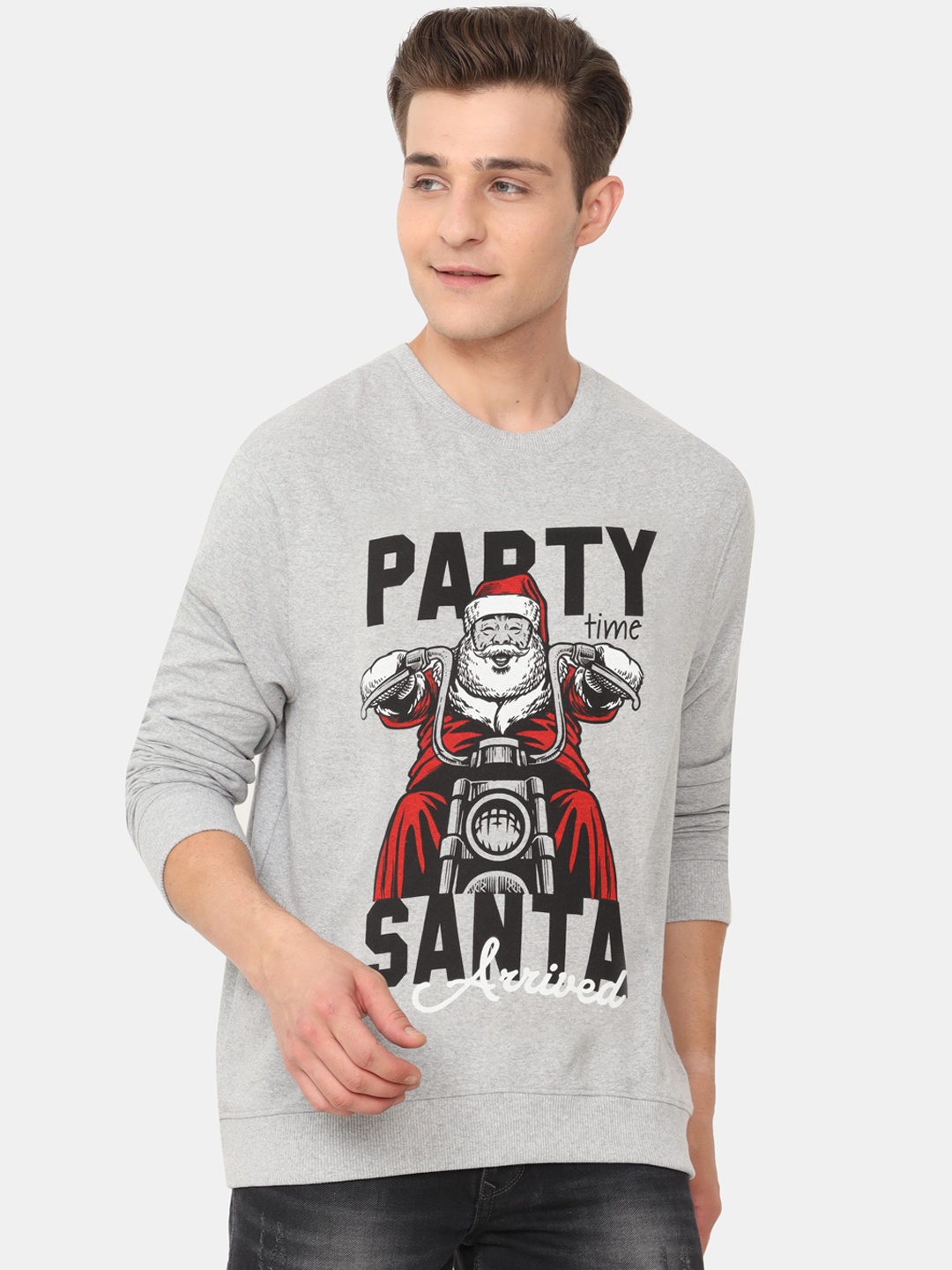 

ARDEUR Men Grey Graphic Printed Sweatshirt