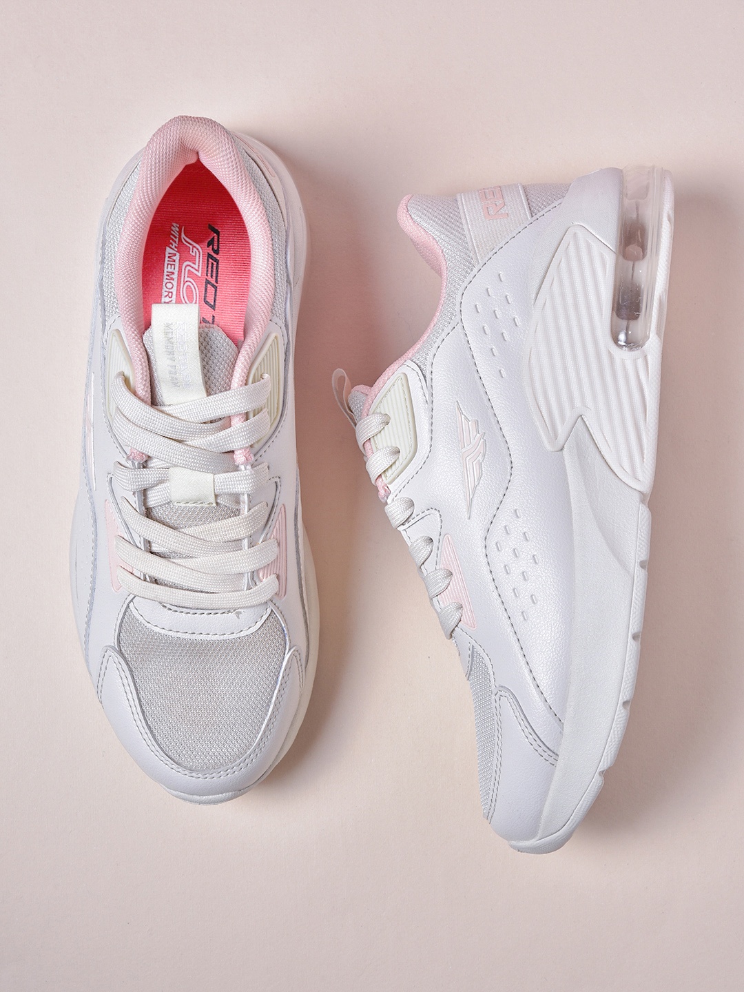 

Red Tape Women Off White Mesh Walking Shoes