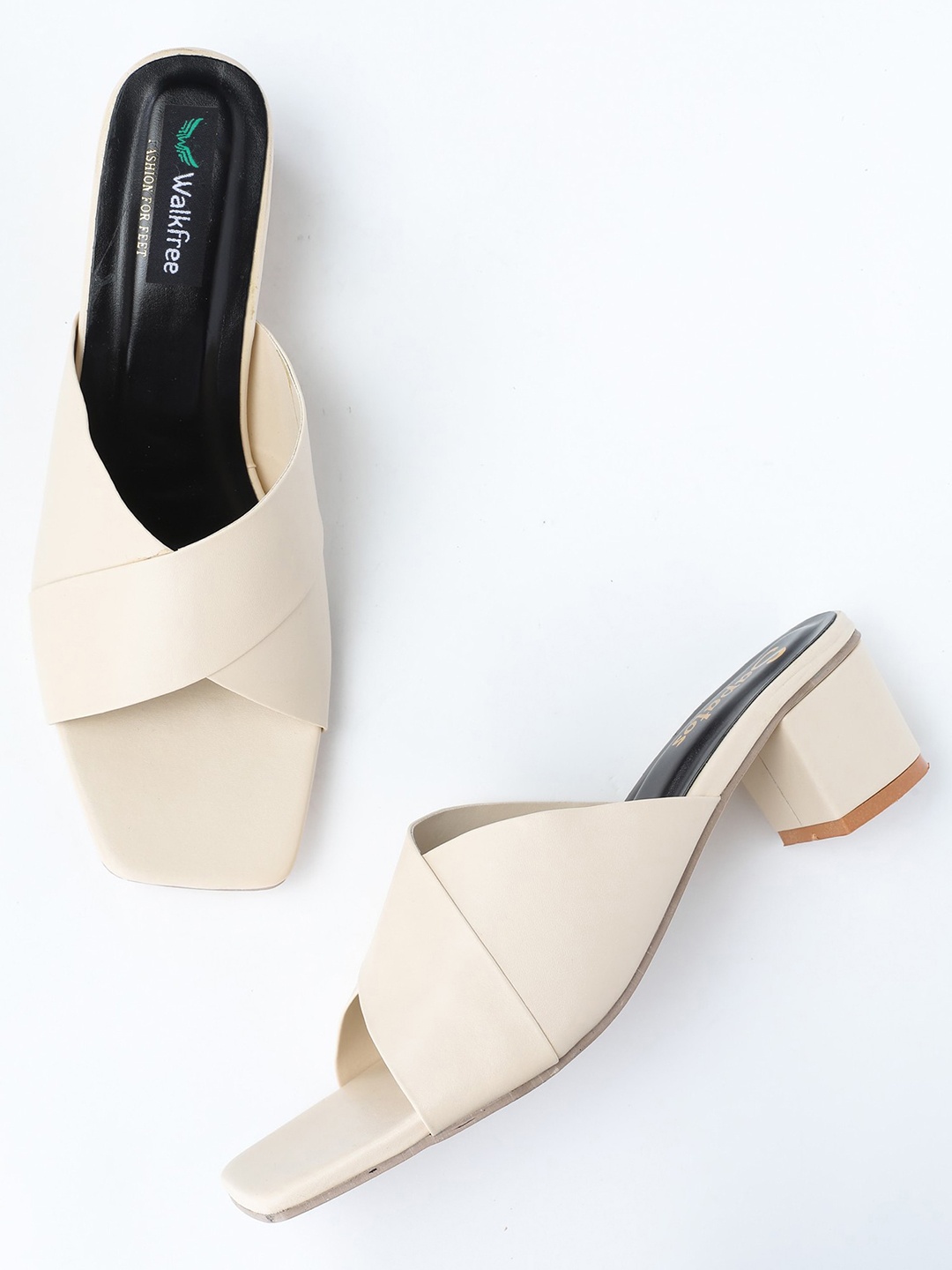 

Walkfree Cream-Coloured Block Heels