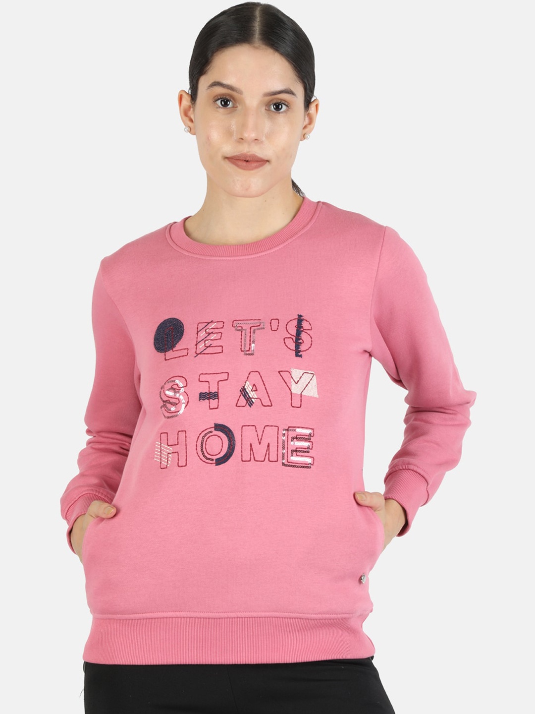 

Monte Carlo Women Pink Coton Printed Sweatshirt