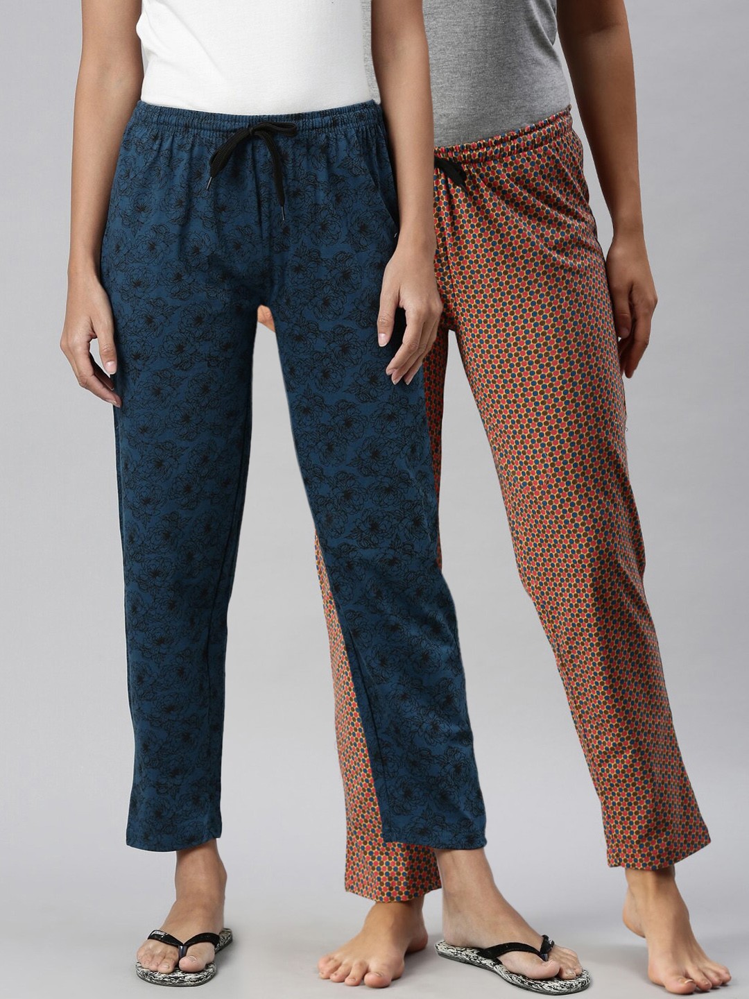

Kryptic Woman Pack of 2 Teal & Mustard Lounge Pants