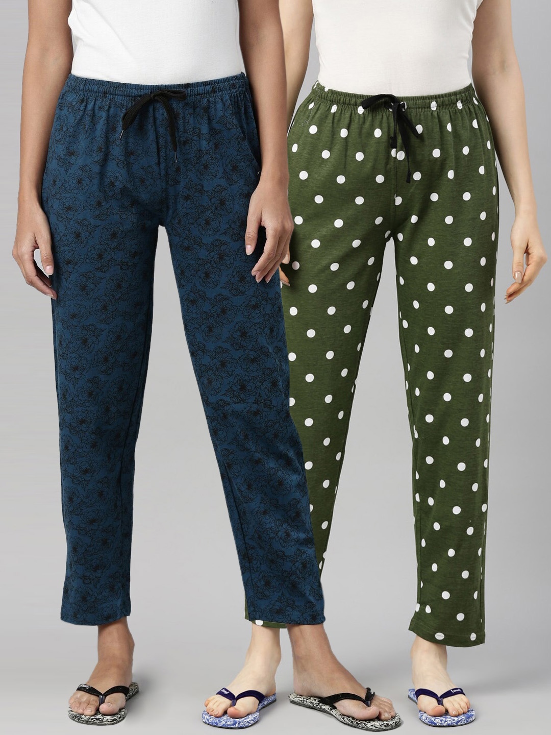 

Kryptic Women Teal & Green Pack of 2 Cotton Lounge Pants