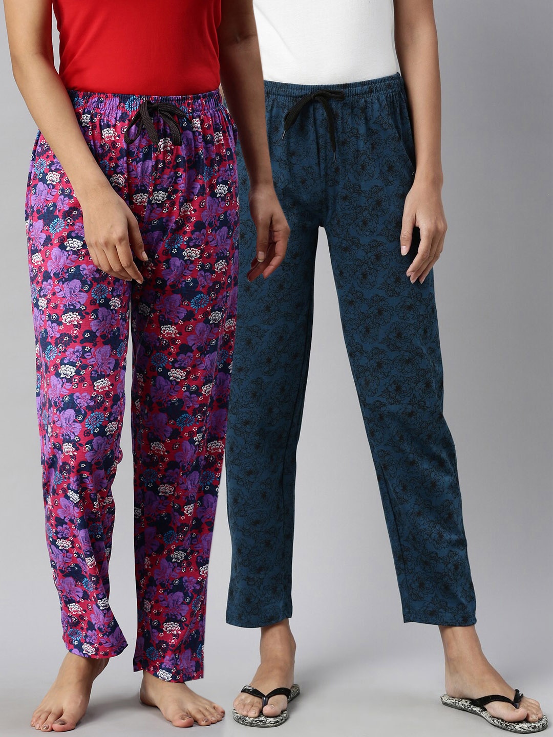 

Kryptic Women Pack of 2 Cotton Lounge Pants, Teal