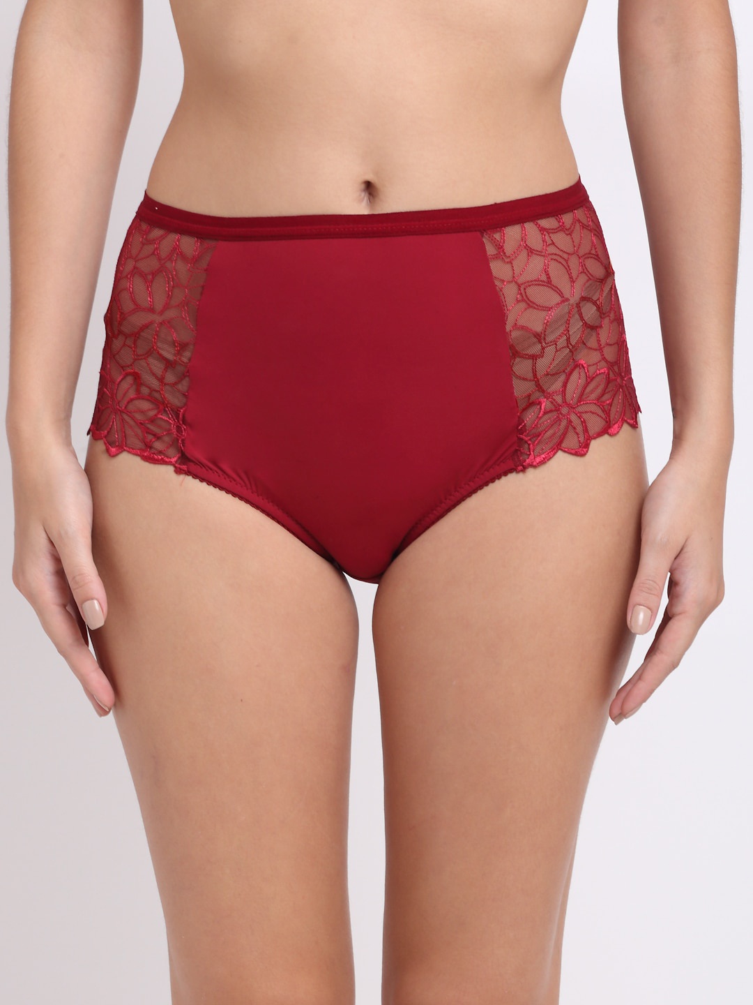 

EROTISSCH Women Maroon Self Design Hipster Briefs