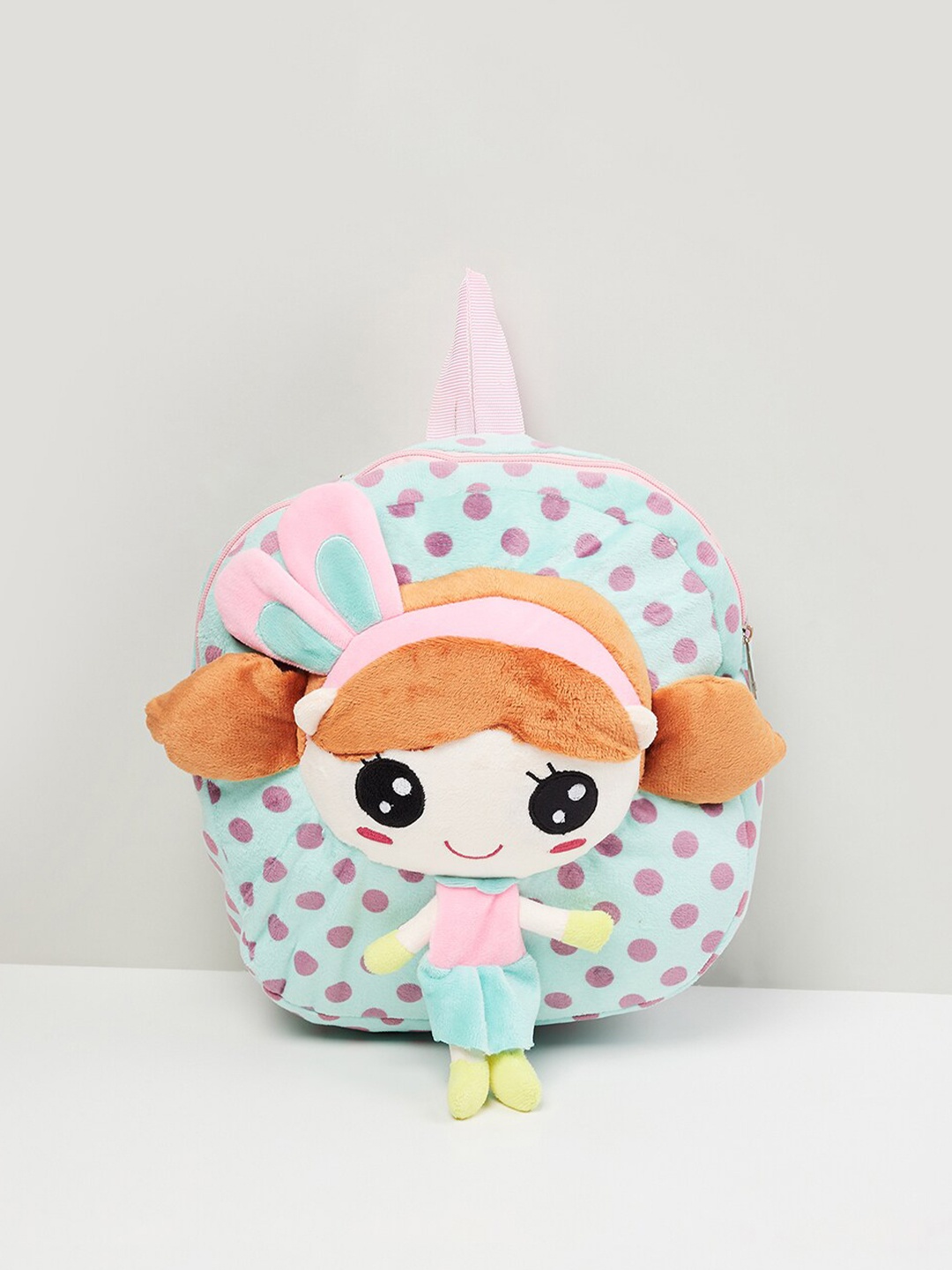 

max Girls Coral & Green Printed Backpack