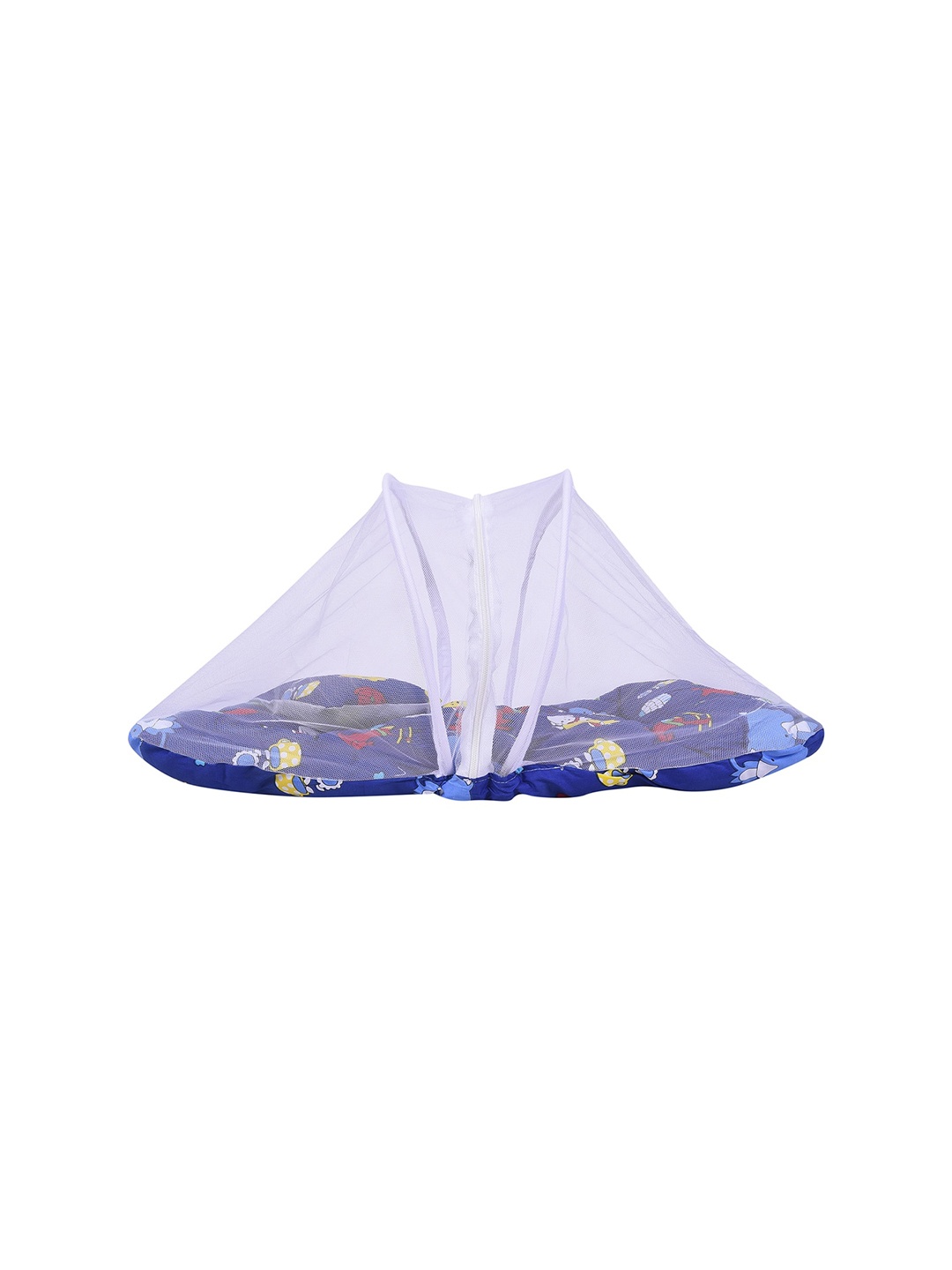 

Moms Home Infants Kids Blue & Red Printed Cotton Mosquito Foldable Net Bedding