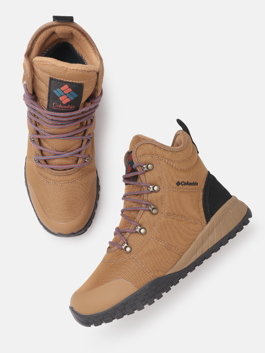

Columbia Men Brown FAIRBANKS OMNI-HEAT High-Top Trekking Non-Marking Shoes